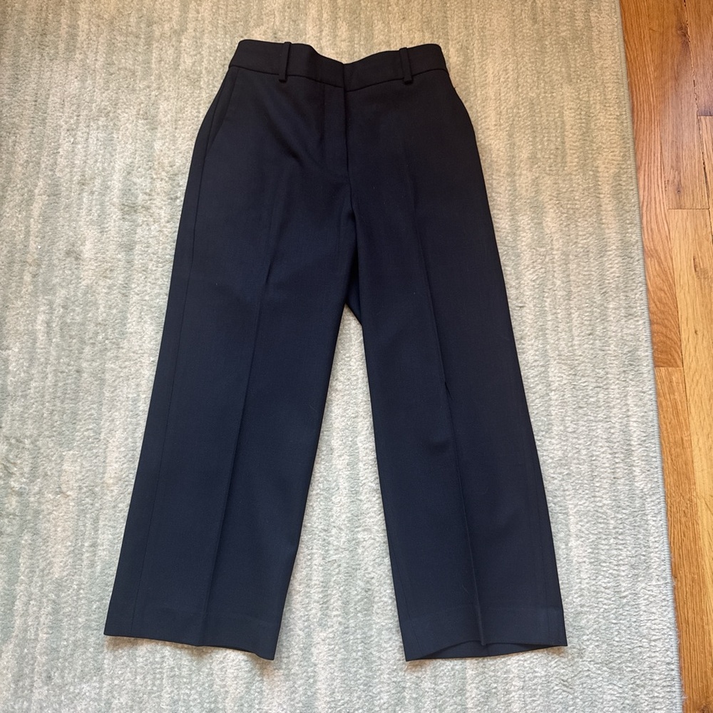 Aritzia black high rise wool cropped trousers